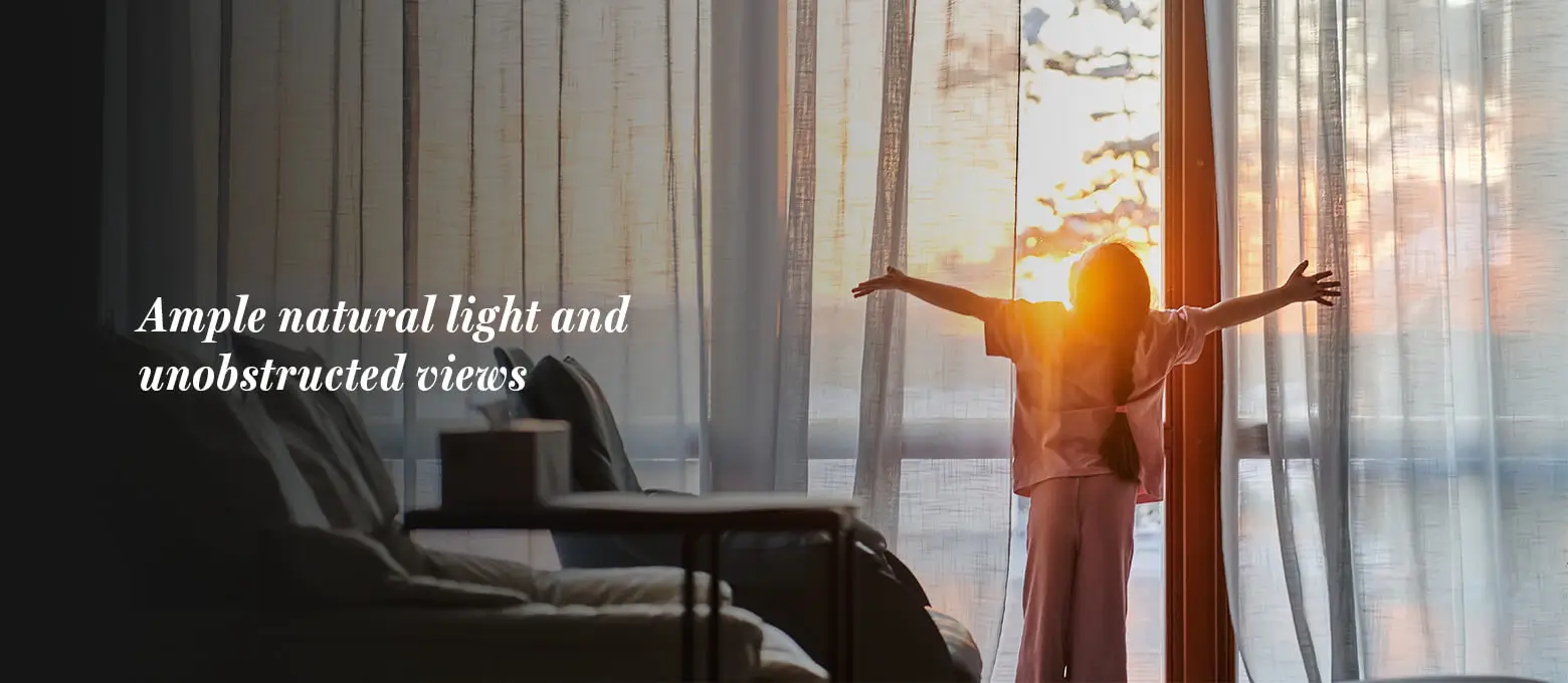 Ample natural light and unobstructed views