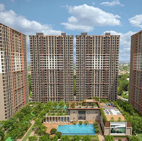 High-rise premium towers with panoramic city skyline views