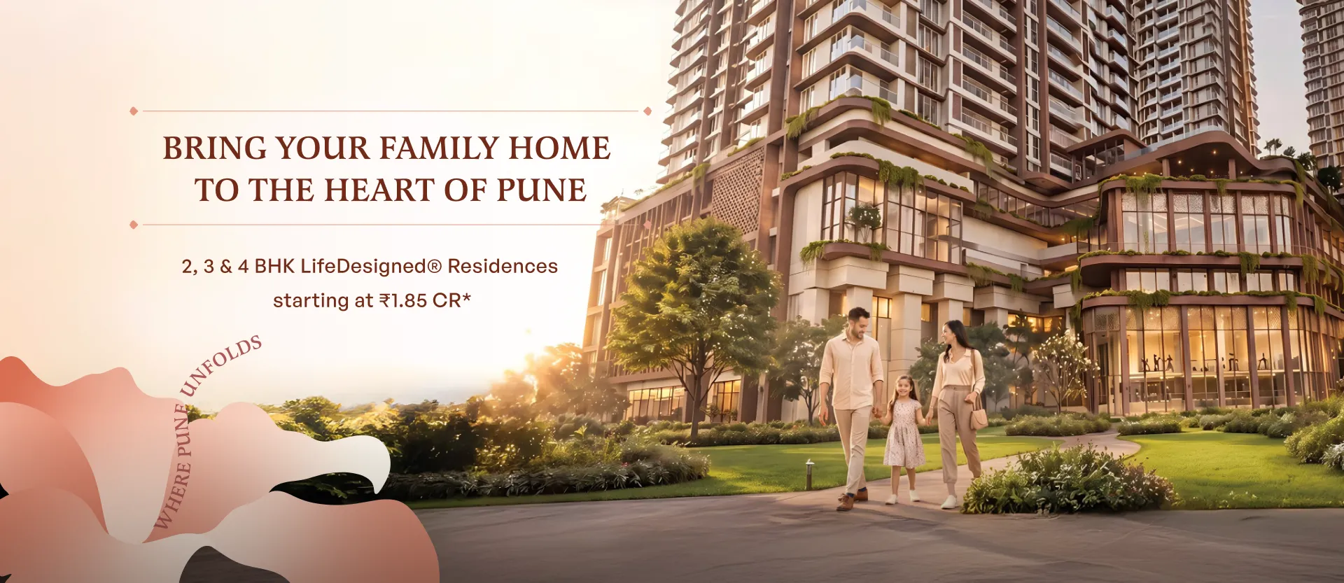 Birla Punya family residences surrounded by landscaped greenery in Pune