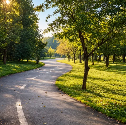 Green tree-lined road near Birla Punya Pune
