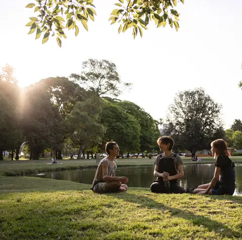 Scenic park pathway at Birla Trimaya, Pune. Enjoy lush green spaces and walking trails in Birla Estates' residential project.